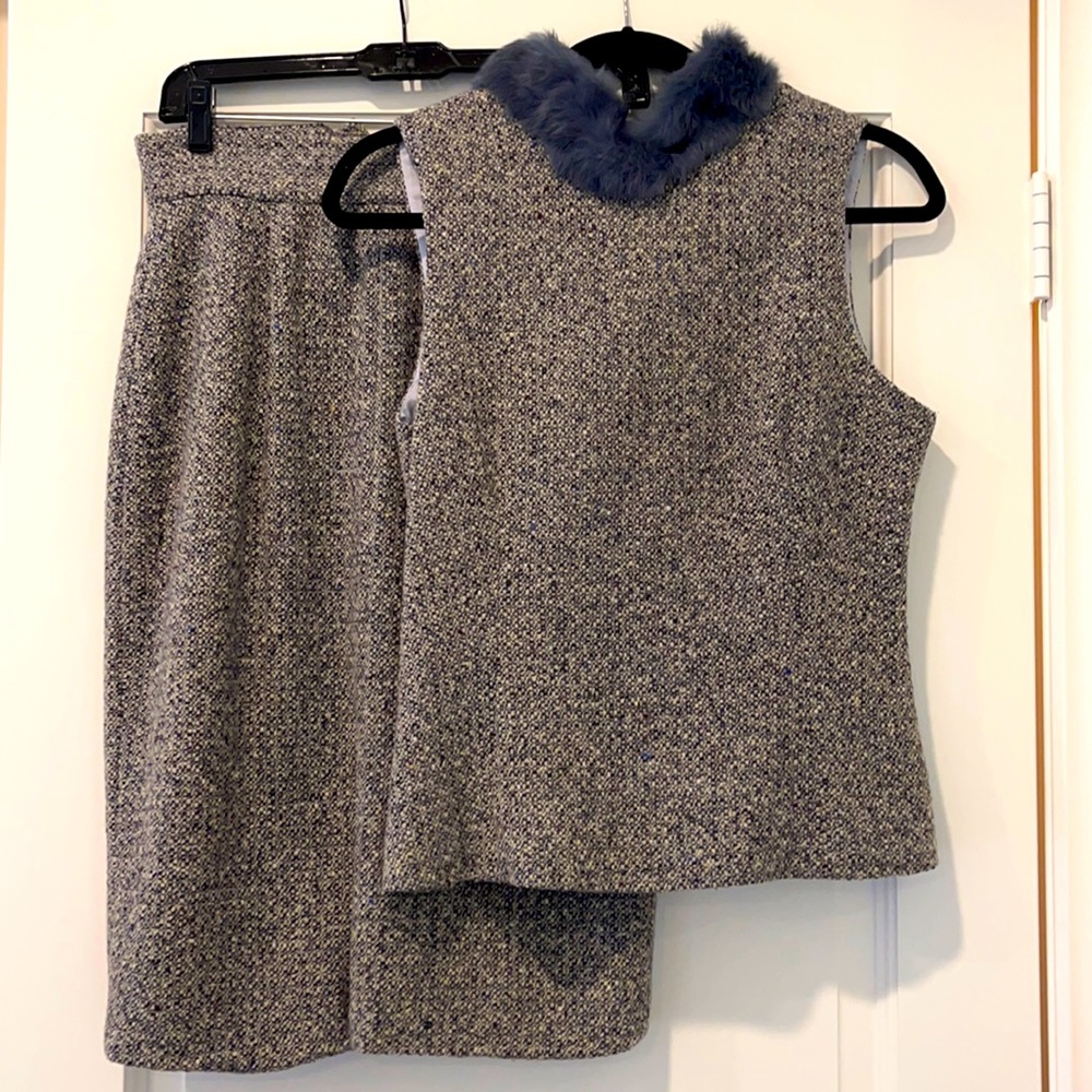 Lela Rose 2 piece Wool / Cashmere  Dress - Top and skirt size 8